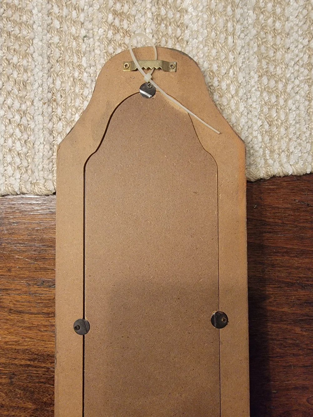 Rustic Orange Distressed Wall Mirror with Hook